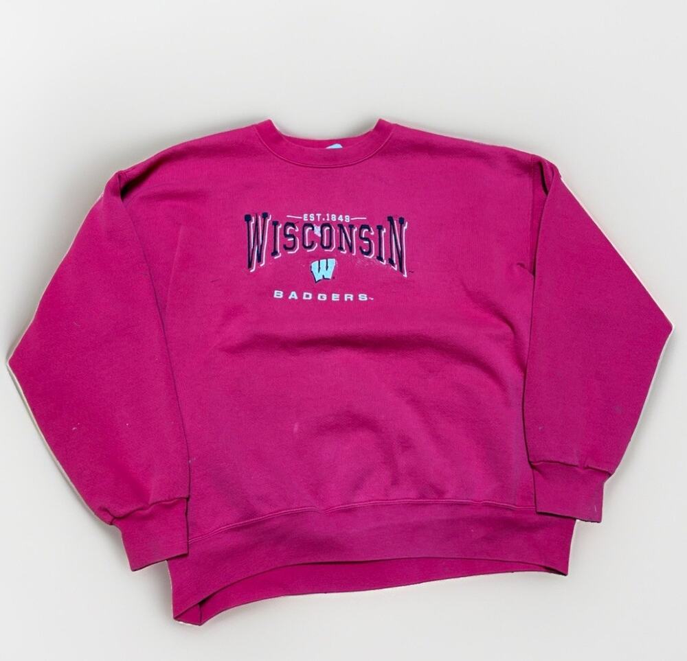 Wisconsin Badgers Vintage Lee Crewneck Mens XL Pullover Sweater NCAA College